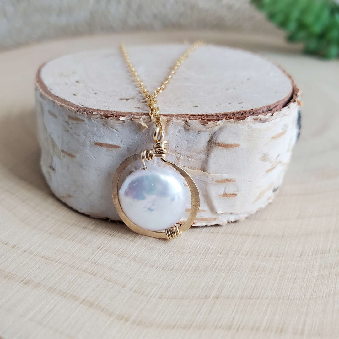 Coin Pearl Frame Pendant Necklace - The Village Retail