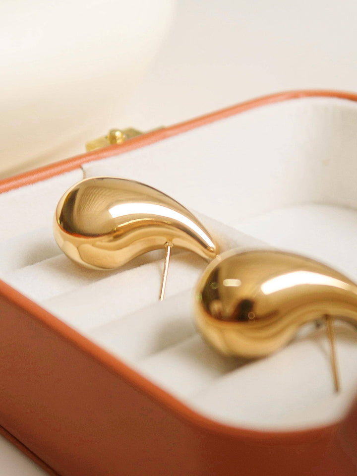 Colette 18K Gold Non - Tarnish Large Huggie Droplet Earring - The Village Retail