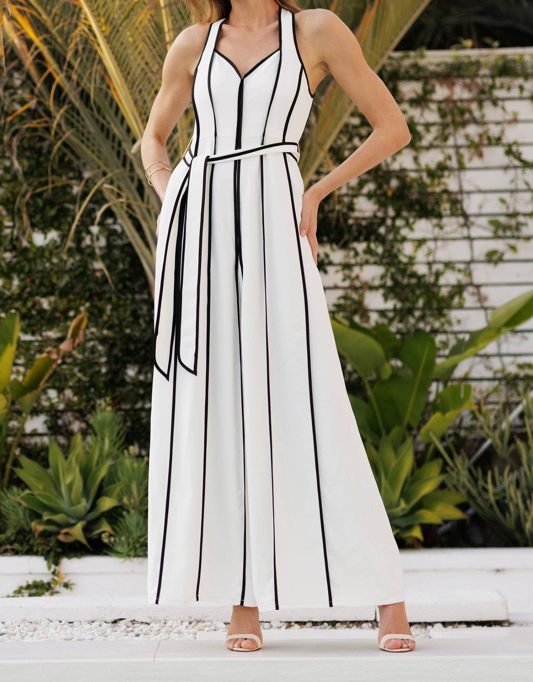 Contrasting Halter Jumpsuit - The Village Retail