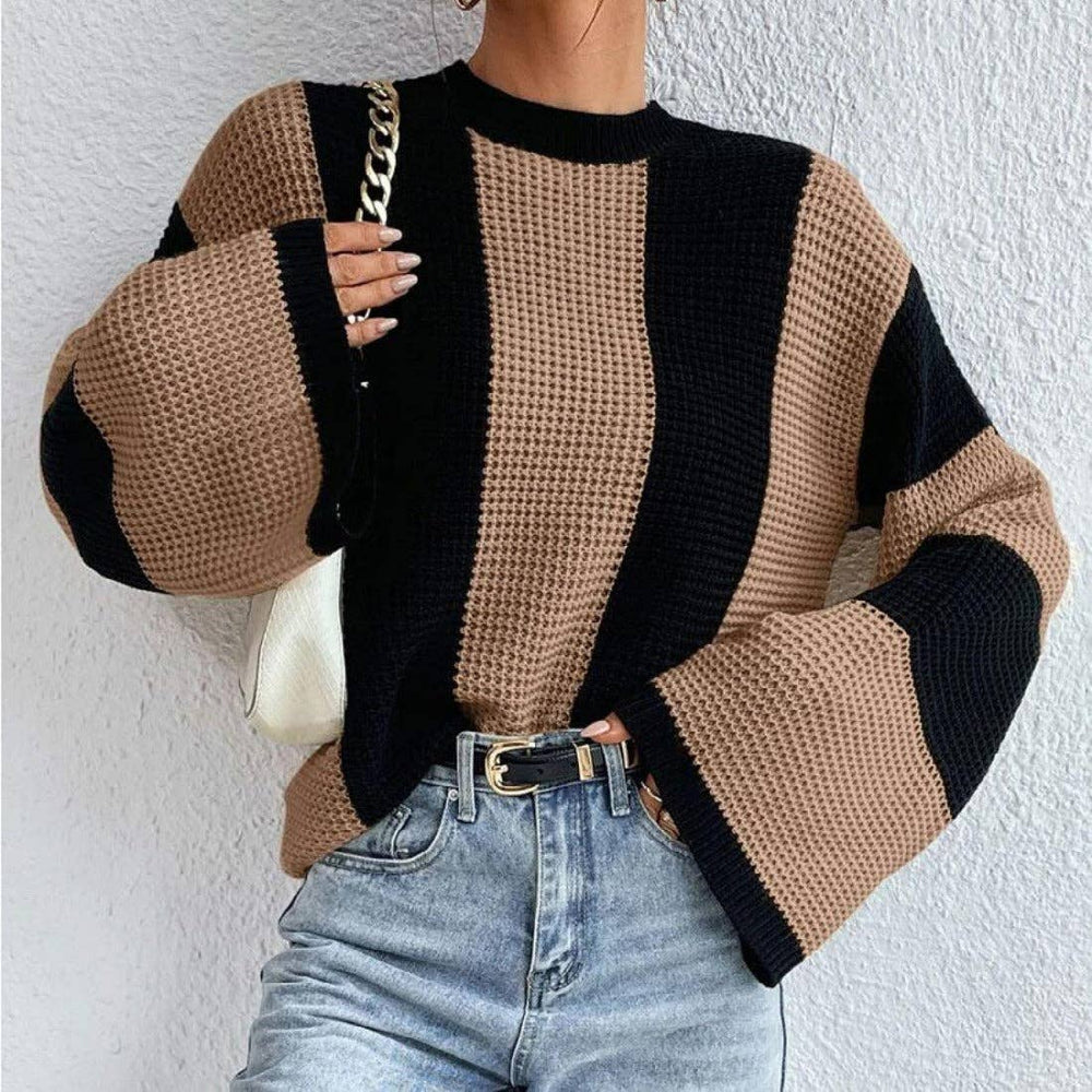 Crosa - Round Neck Color - Block Knit Sweater - The Village Retail