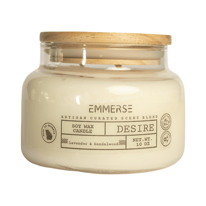 Desire: Lavender and Sandalwood Soy Wax Candle - The Village Retail