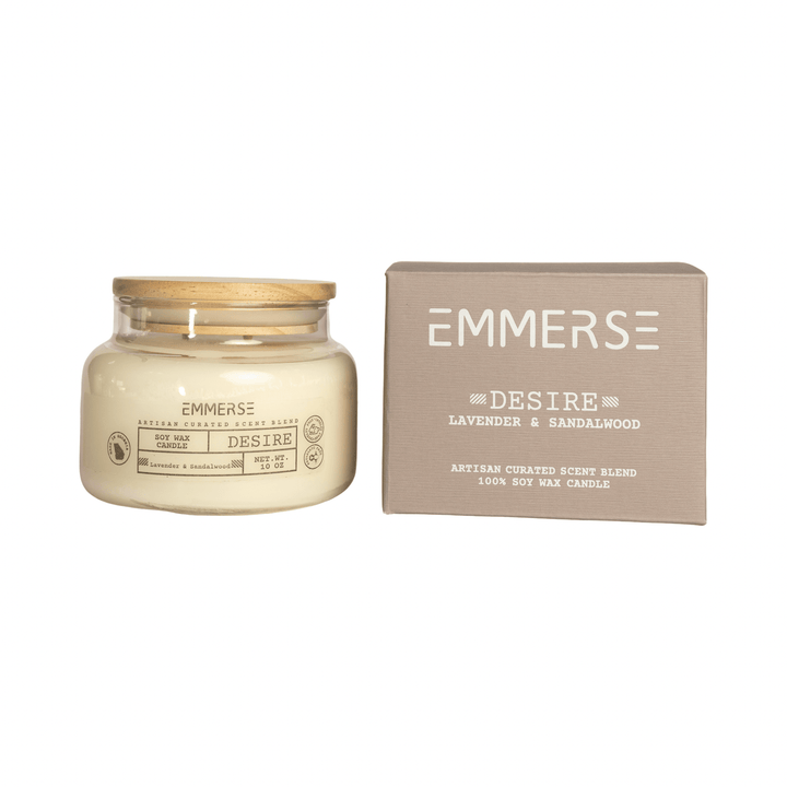 Desire: Lavender and Sandalwood Soy Wax Candle - The Village Retail