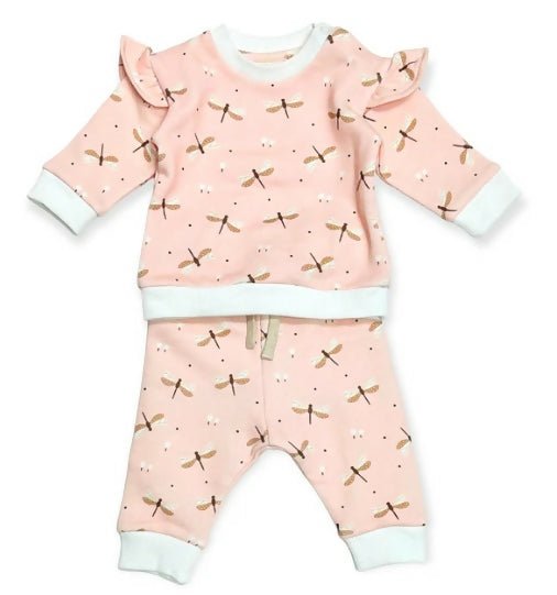 Dragonfly Ruffle Baby Sweatshirt Jogger Set - The Village Retail