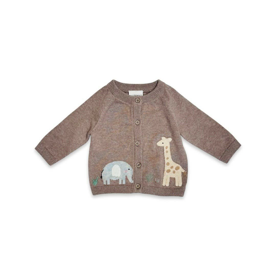 Elephant and Giraffe Baby Cardigan - The Village Retail