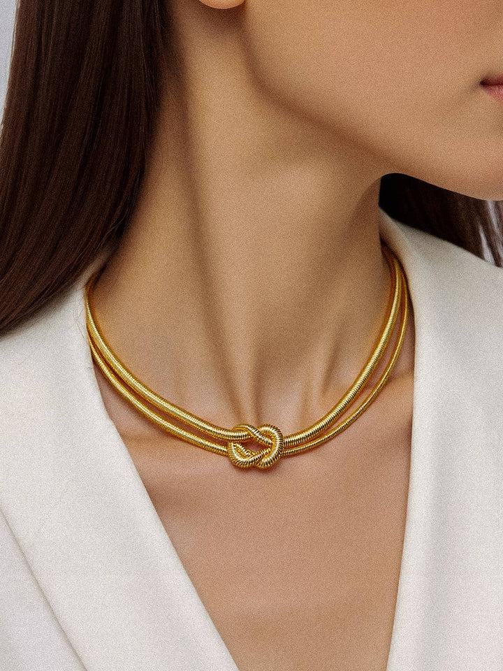Evereign 18K Gold Non - Tarnish Knot Necklace - The Village Retail