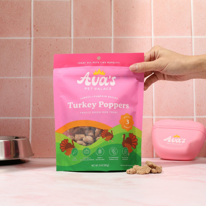 Freeze Dried Dog Treats - Turkey Poppers - The Village Retail