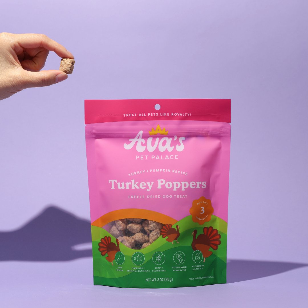 Freeze Dried Dog Treats - Turkey Poppers - The Village Retail