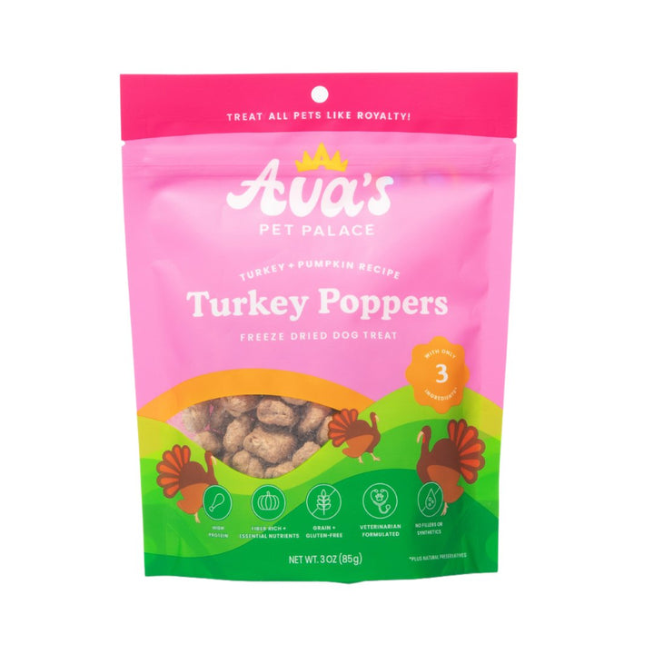 Freeze Dried Dog Treats - Turkey Poppers - The Village Retail