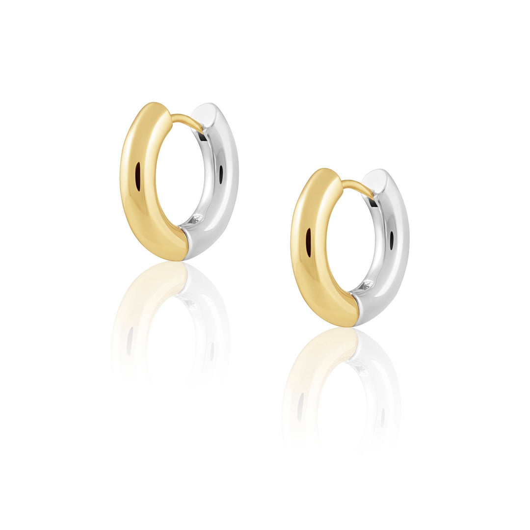 Gala Two - Tone 18k Gold Plated Hoop Earrings - The Village Retail