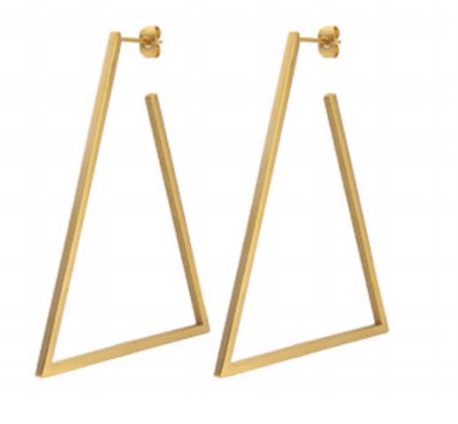 Geo Triangle Hoops: Gold - The Village Retail