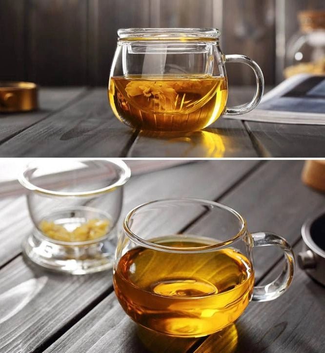Glass Mug with Infuser & Lid - The Village Retail