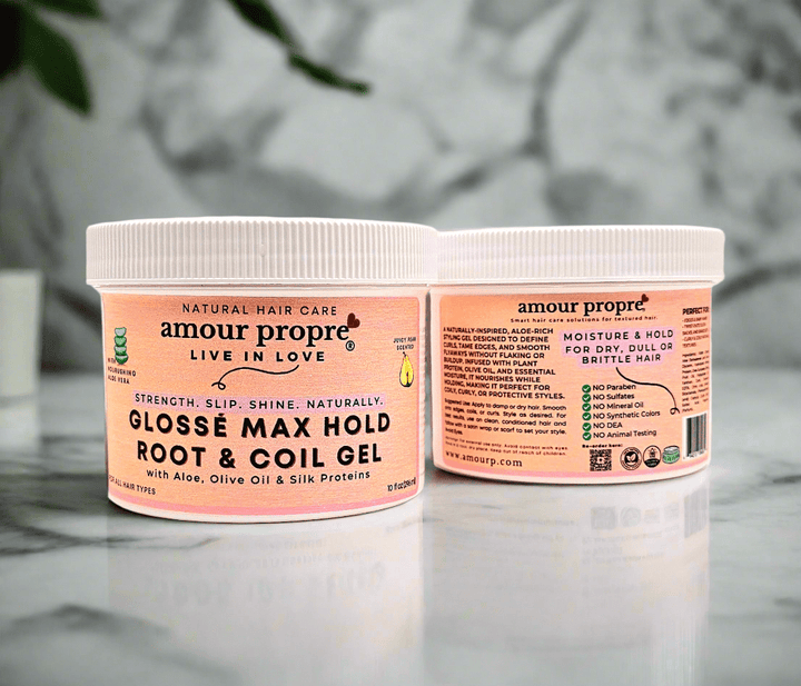 Glossé Max Hold Root & Coil Gel with Aloe, Olive Oil & Silk Proteins - The Village Retail