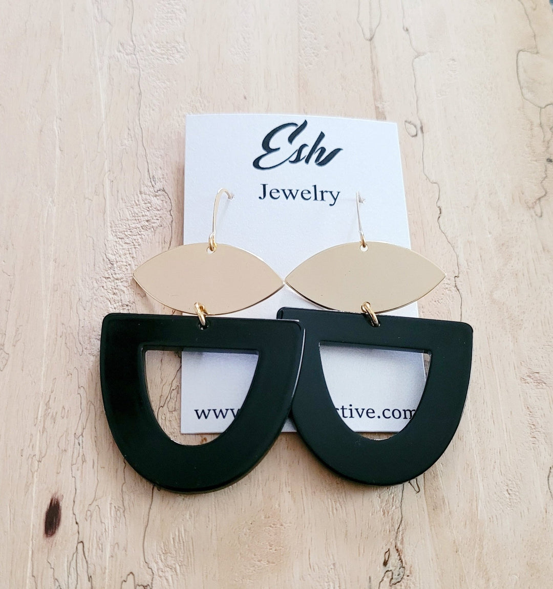 Gold & Cellulose Earrings - The Village Retail