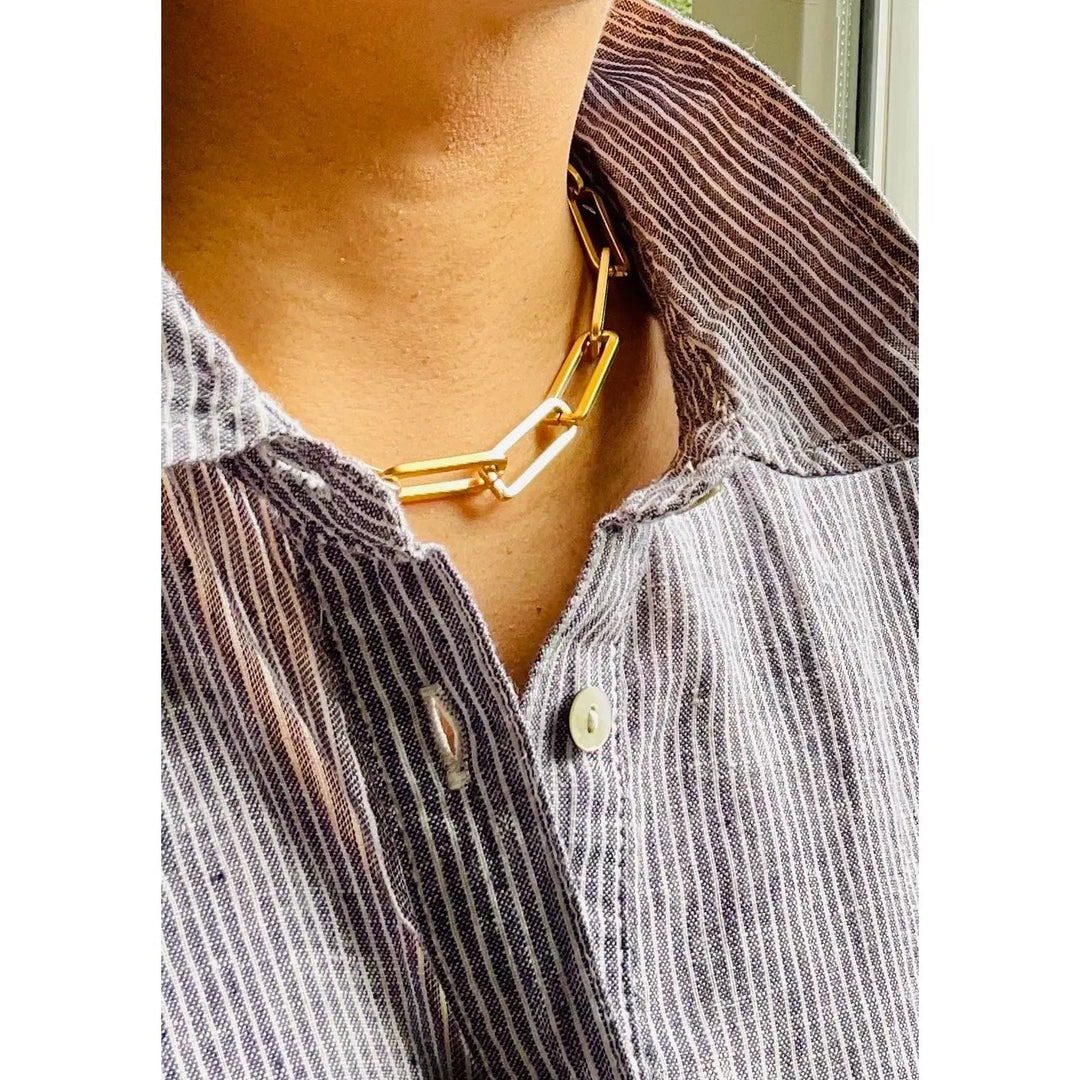 Gold Paperclip Chain Necklace - The Village Retail