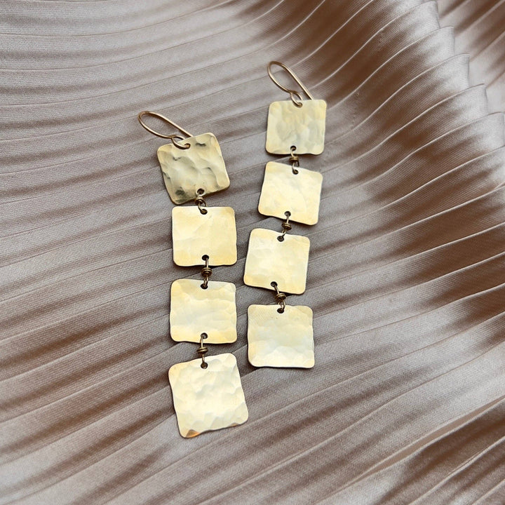 Handmade Tetra Earrings: Medium / Gold Finish - The Village Retail