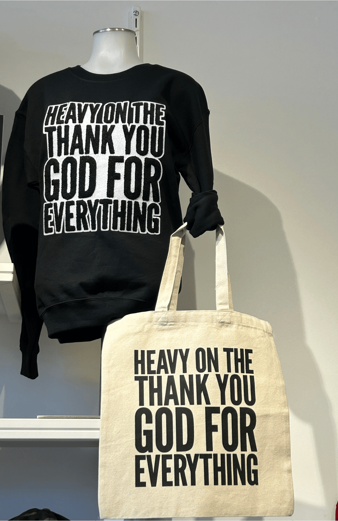 Heavy Thank You God Chenille Patch Unisex Sweatshirt - The Village Retail