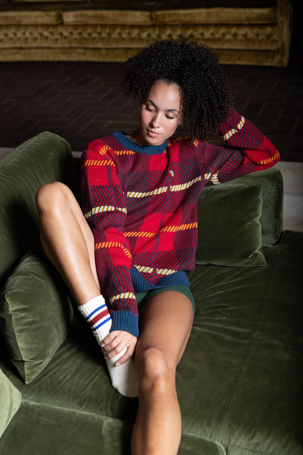 Heritage Red Plaid Sweater - The Village Retail