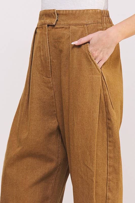 HIGH WAIST PLEATED BAGGY ANKLE LENGTH TROUSERS - The Village Retail