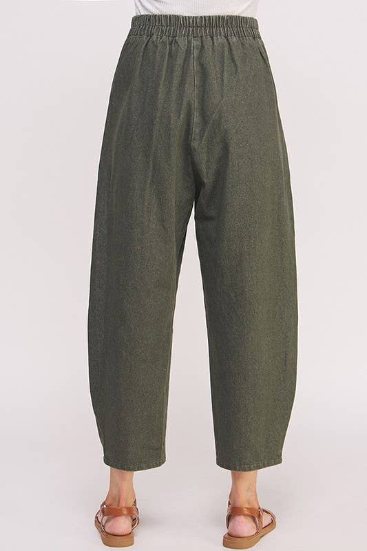 HIGH WAIST PLEATED BAGGY ANKLE LENGTH TROUSERS - The Village Retail
