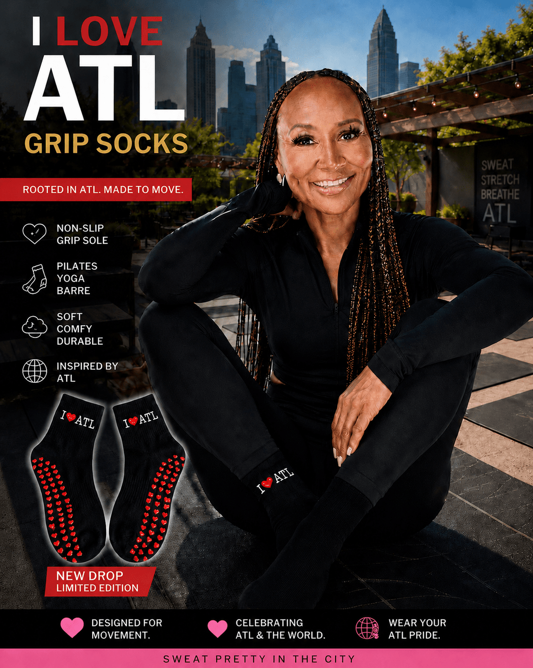 I Love ATL Grip Socks - The Village Retail