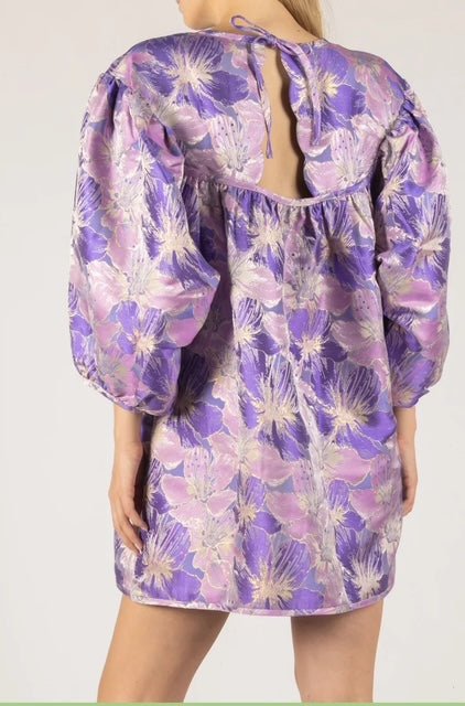 Jacquard Puffy Oversized Lavender Dress - The Village Retail