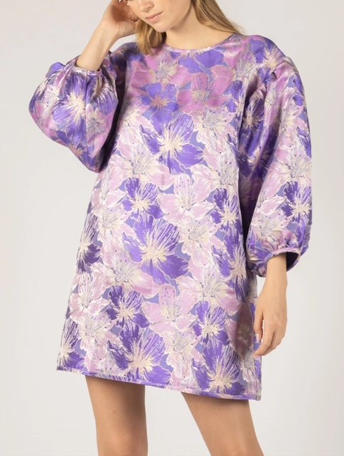 Jacquard Puffy Oversized Lavender Dress - The Village Retail