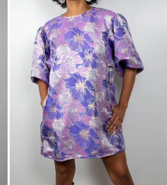 Jacquard Puffy Oversized Lavender Dress - The Village Retail