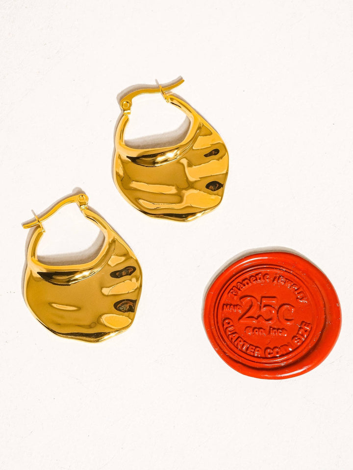 Jinni 18K Gold Non - Tarnish Classic Hoop Earring - The Village Retail