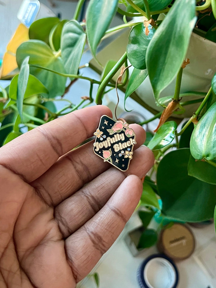 Joyfully Black Lapel Pin - The Village Retail
