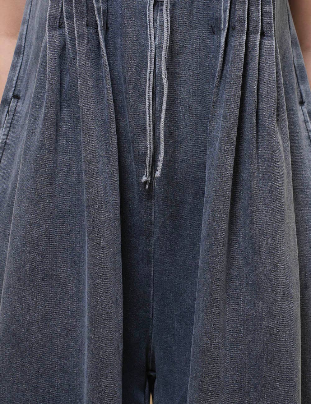 Ladies V - Neck Sleeveless String Tie Jumpsuit: Dark Grey - The Village Retail