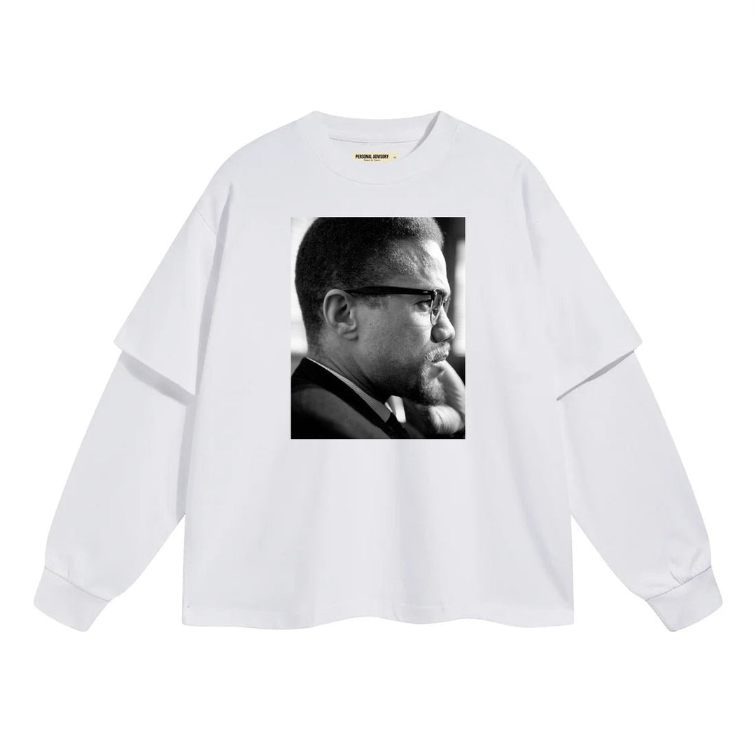 Layered long sleeve Malcolm X Tee - The Village Retail