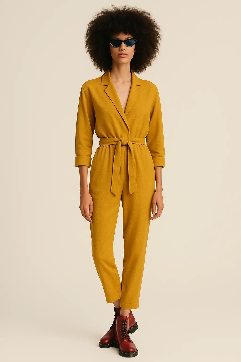 Lockdown Mustard Jumpsuit Hand Made And Tailor - The Village Retail