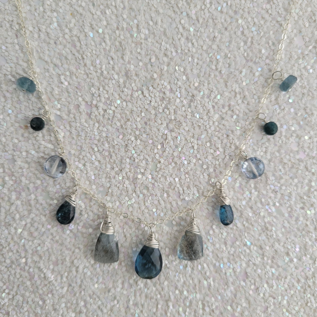 London Blue Gemstone Smile Necklace - The Village Retail