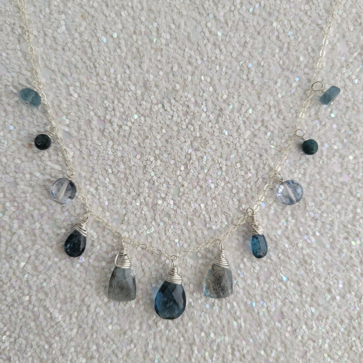 London Blue Gemstone Smile Necklace - The Village Retail