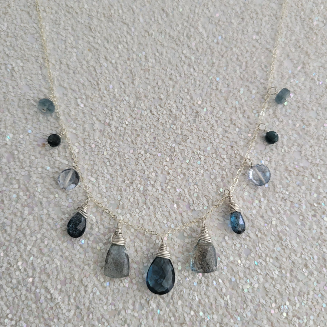 London Blue Gemstone Smile Necklace - The Village Retail