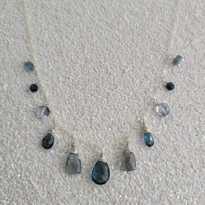 London Blue Gemstone Smile Necklace - The Village Retail