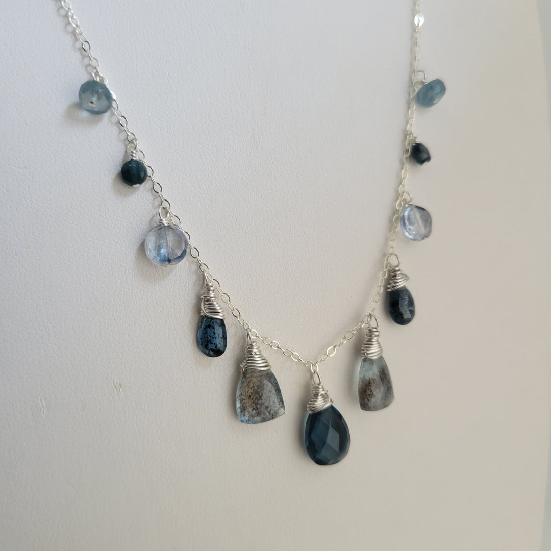 London Blue Gemstone Smile Necklace - The Village Retail
