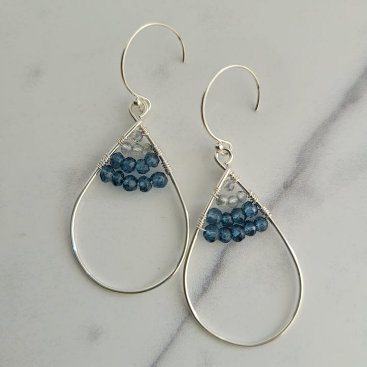 London Blue Mini Teardrop Earrings - The Village Retail