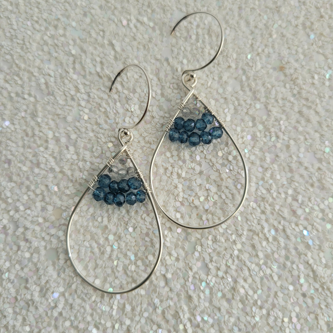 London Blue Mini Teardrop Earrings - The Village Retail