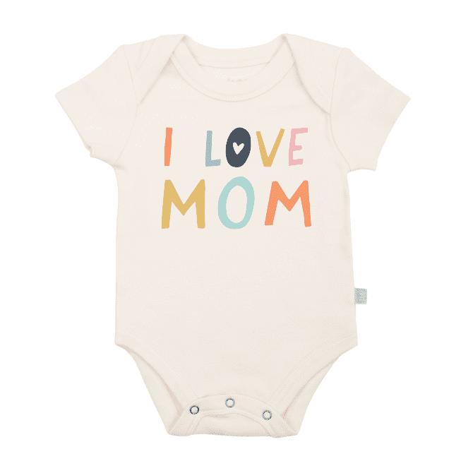 Love Mom Bodysuit – Organic Cotton Baby Onesie - The Village Retail