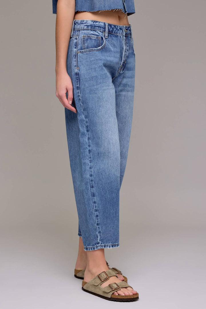 Medium Dark 25" Inseam Crop Barrel Jean - The Village Retail