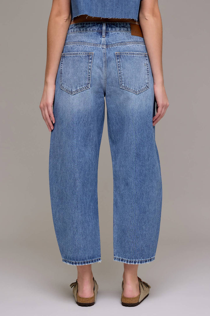 Medium Dark 25" Inseam Crop Barrel Jean - The Village Retail