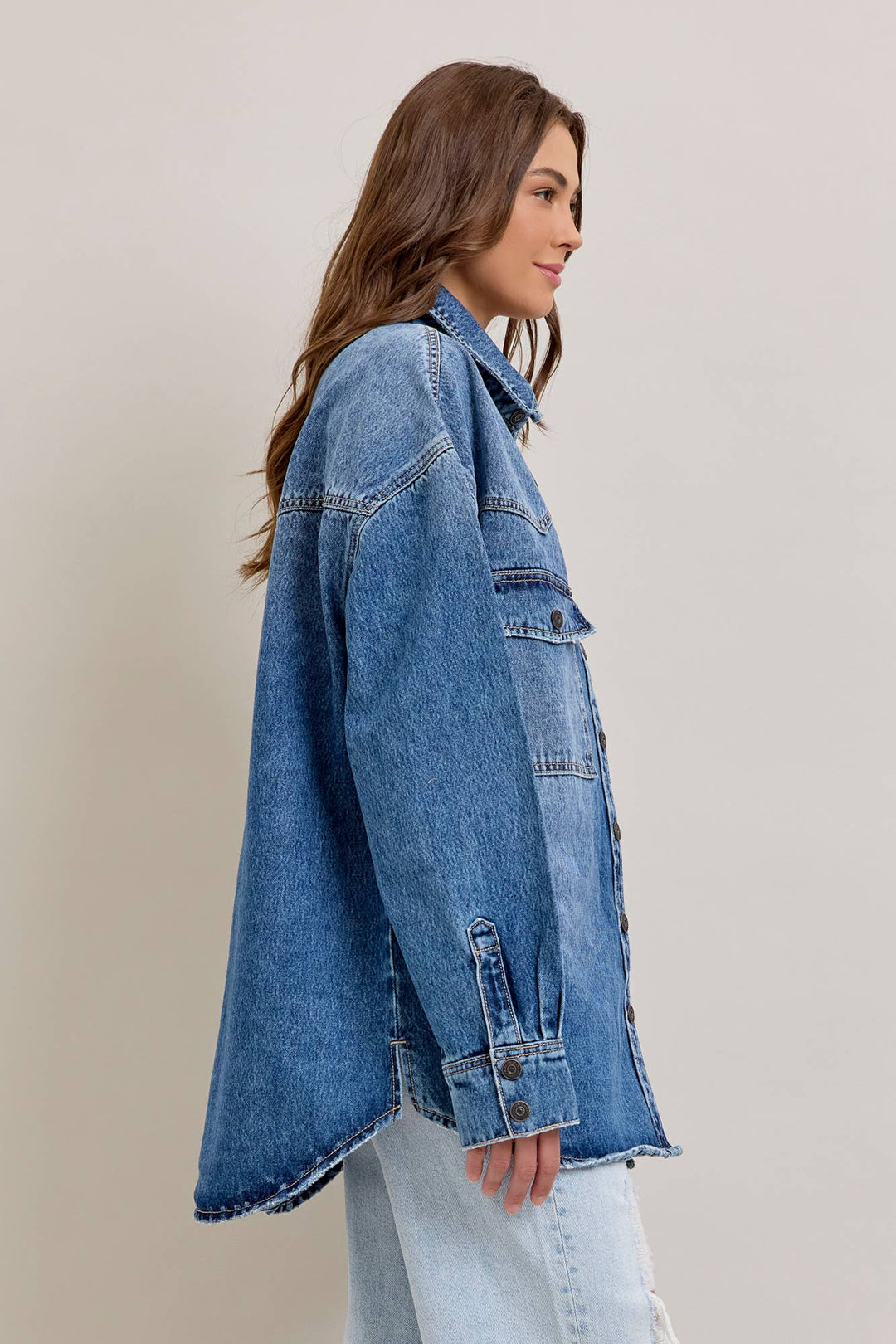 Medium Dark Classic Oversized Western Shirt - The Village Retail