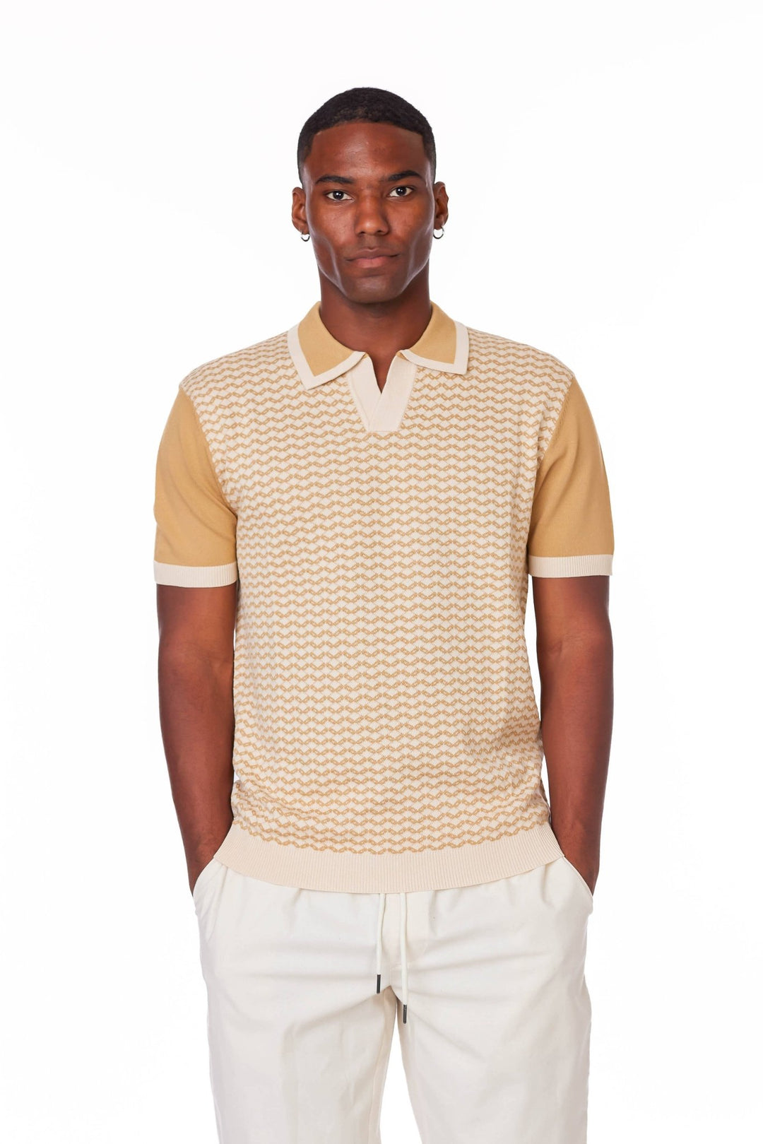 Men's Crochet Polo Shirt - The Village Retail
