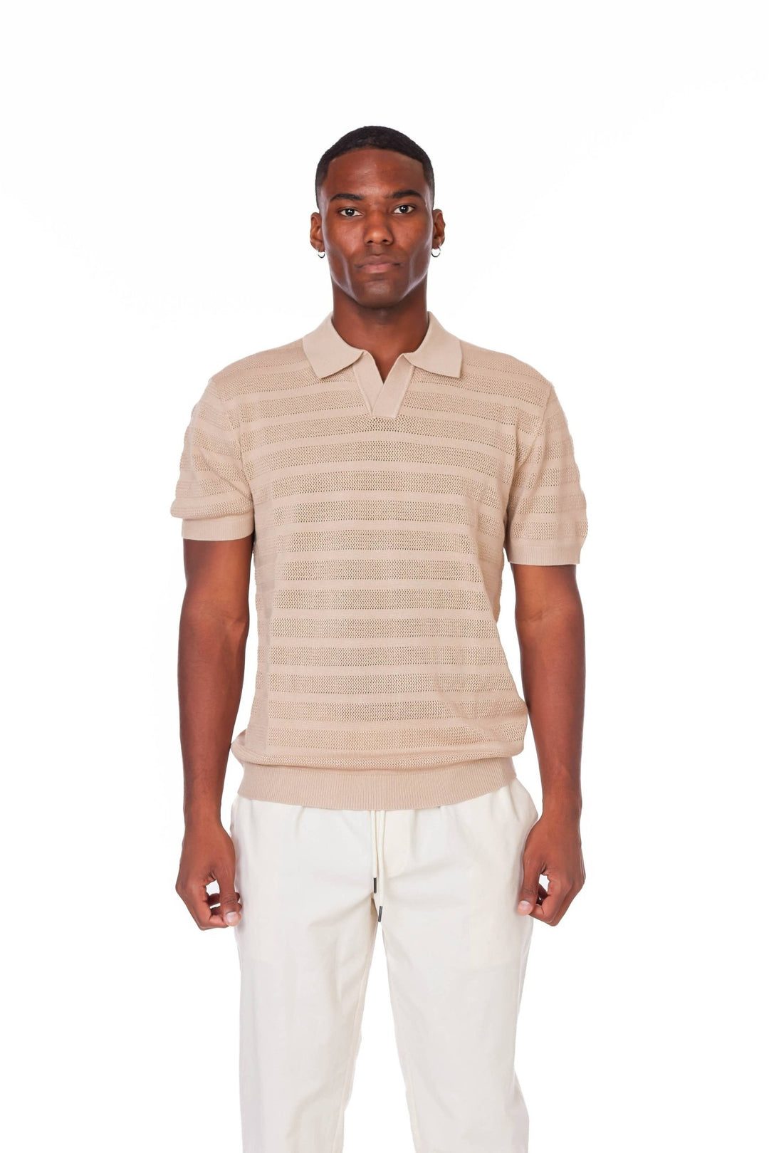 Men's Textured Polo Shirt - The Village Retail