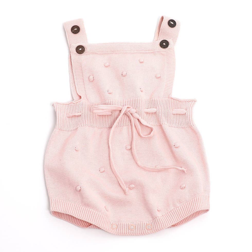 Milan Blush Pastel Bobble Sweater Knit Baby Romper - The Village Retail