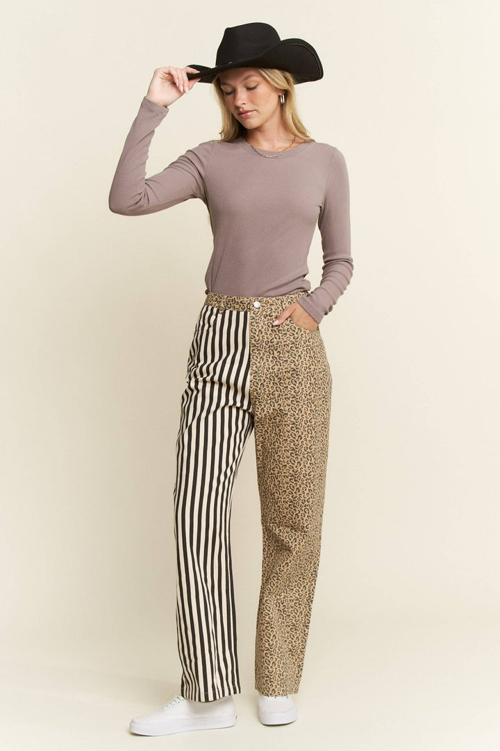 MIX &amp; MATCH LEOPARD - STRIPE PANTS - The Village Retail