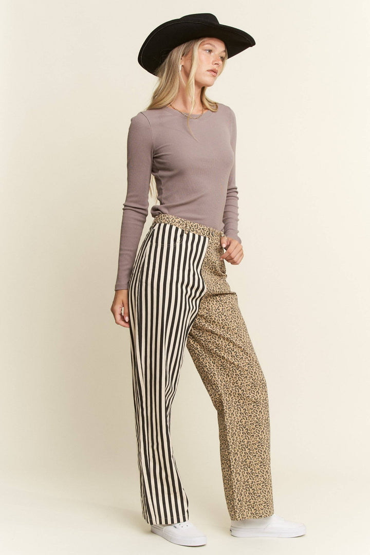 MIX &amp; MATCH LEOPARD - STRIPE PANTS - The Village Retail