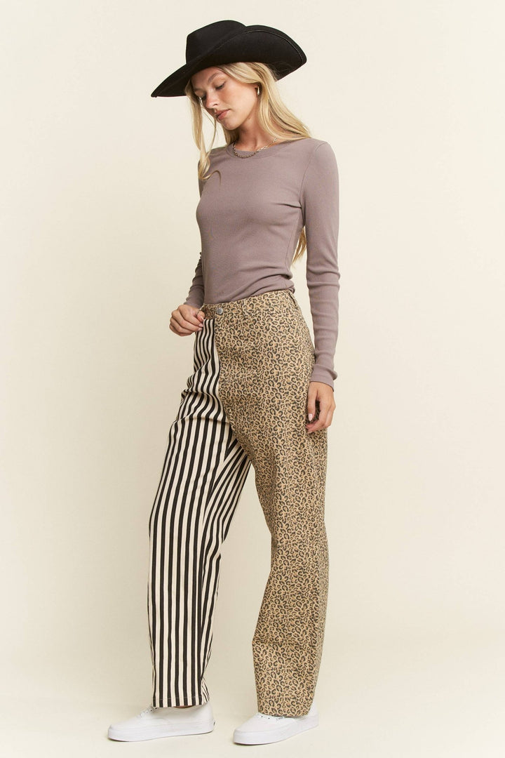 MIX &amp; MATCH LEOPARD - STRIPE PANTS - The Village Retail