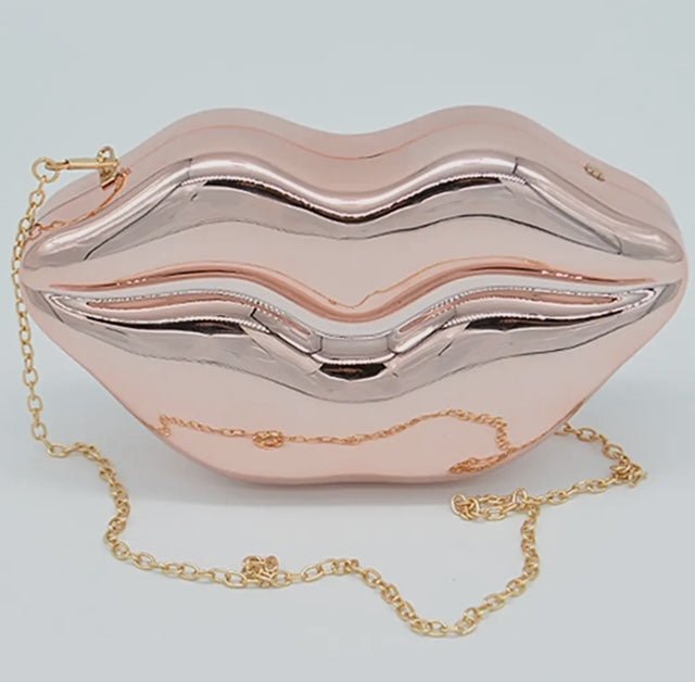 Mixed Colors Lips Clutch with Chain - The Village Retail